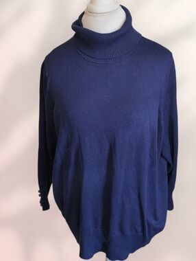 ❄️ Classic Navy Turtleneck Knit Sweater